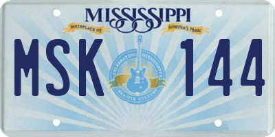 MS license plate MSK144
