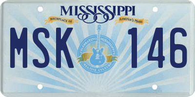MS license plate MSK146