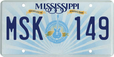 MS license plate MSK149