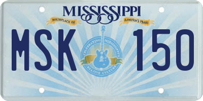 MS license plate MSK150