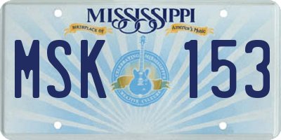 MS license plate MSK153