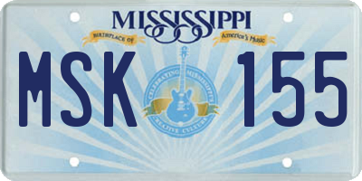 MS license plate MSK155