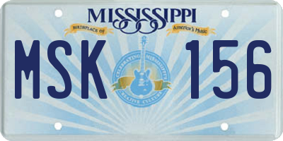 MS license plate MSK156