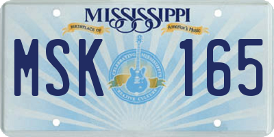 MS license plate MSK165