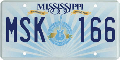 MS license plate MSK166