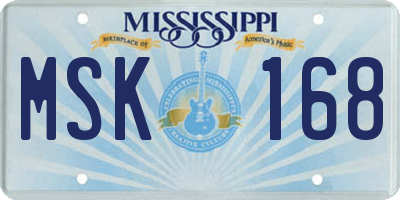 MS license plate MSK168