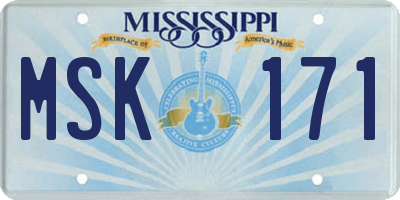 MS license plate MSK171