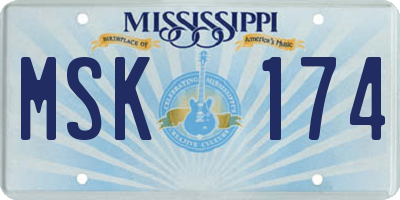 MS license plate MSK174