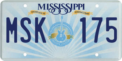 MS license plate MSK175