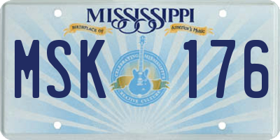 MS license plate MSK176
