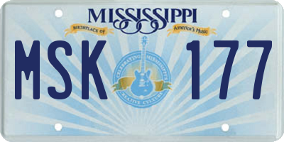 MS license plate MSK177