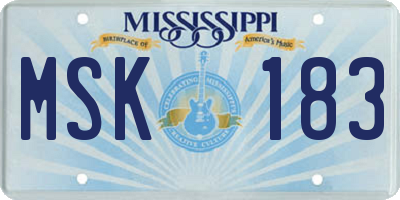 MS license plate MSK183
