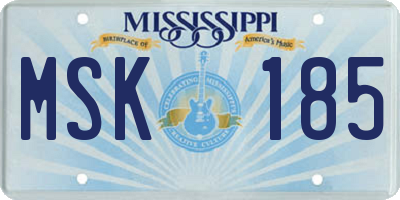 MS license plate MSK185