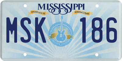 MS license plate MSK186