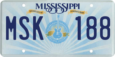 MS license plate MSK188