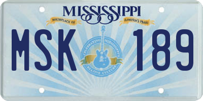 MS license plate MSK189