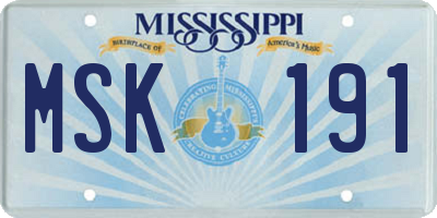 MS license plate MSK191