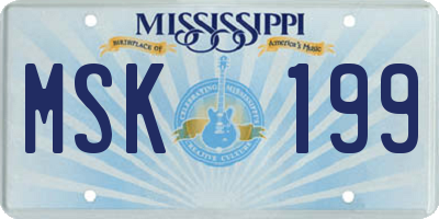 MS license plate MSK199
