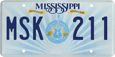 MS license plate MSK211