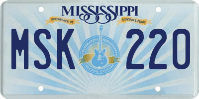MS license plate MSK220