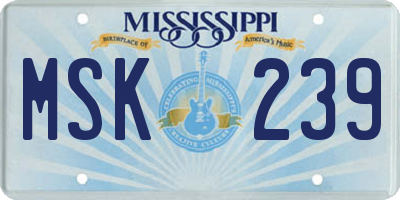 MS license plate MSK239