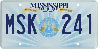 MS license plate MSK241