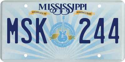 MS license plate MSK244