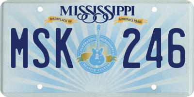 MS license plate MSK246