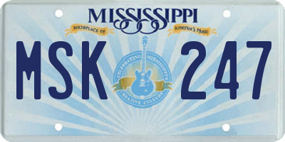 MS license plate MSK247