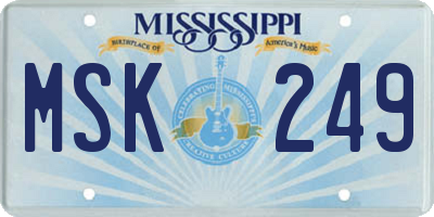 MS license plate MSK249