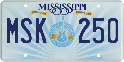 MS license plate MSK250