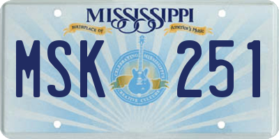 MS license plate MSK251