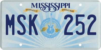 MS license plate MSK252
