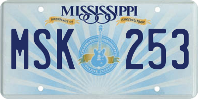 MS license plate MSK253