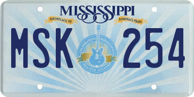 MS license plate MSK254