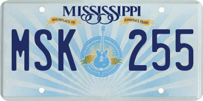 MS license plate MSK255