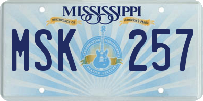 MS license plate MSK257