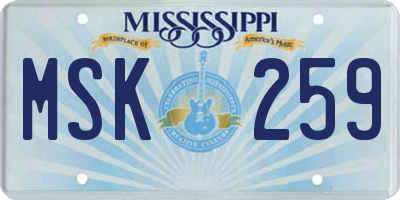 MS license plate MSK259