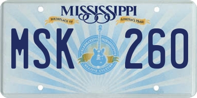 MS license plate MSK260