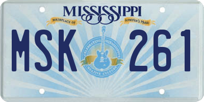 MS license plate MSK261