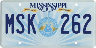 MS license plate MSK262