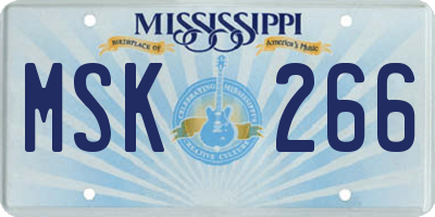 MS license plate MSK266