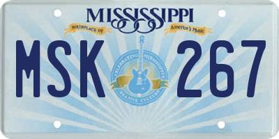 MS license plate MSK267