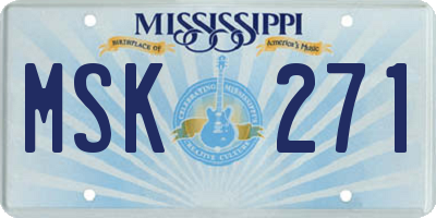 MS license plate MSK271