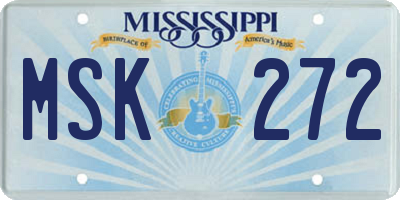 MS license plate MSK272