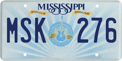MS license plate MSK276