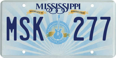 MS license plate MSK277