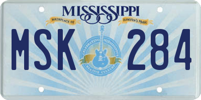 MS license plate MSK284