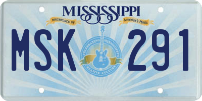 MS license plate MSK291