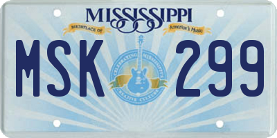MS license plate MSK299